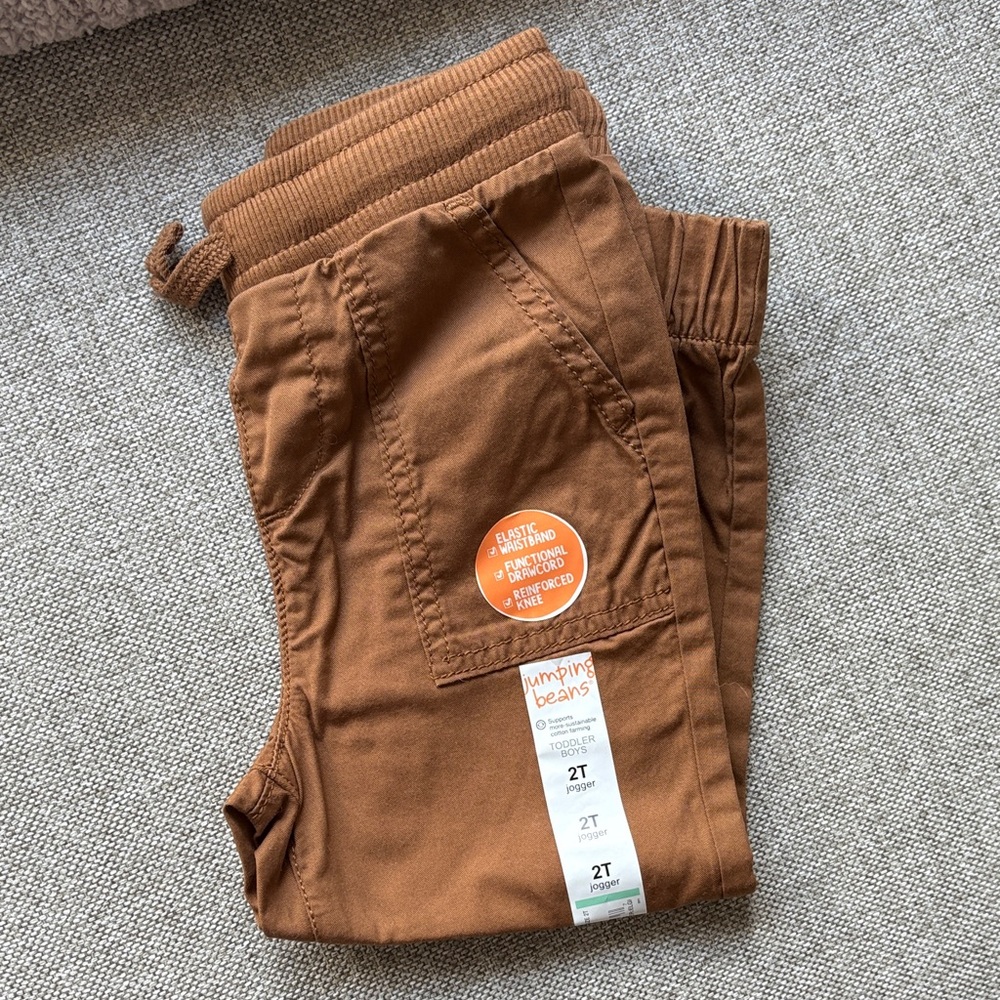 Jumping Beans Tan Boys 2T Jogger Pants